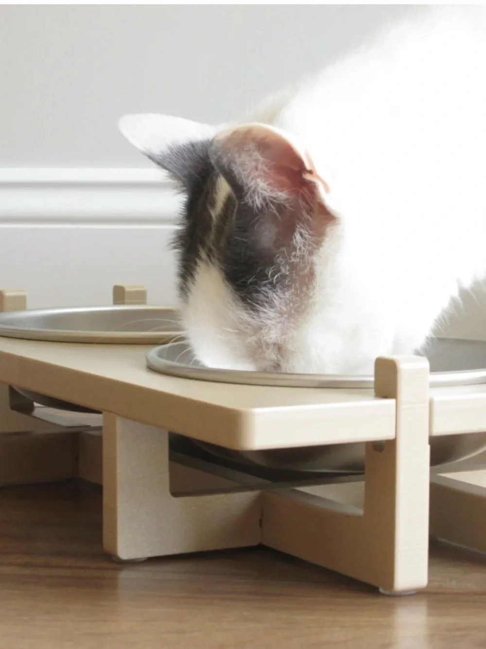 Basis Pet Double Bowl Cat or Small Dog Raised Feeder Set